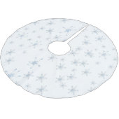 Weißer Schneeflocke-Baum-Rock Polyester Weihnachtsbaumdecke (Schrägansicht)