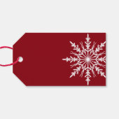 Weißer Schneeflocken am Weihnachtsfeiertag Geschenkanhänger (Rückseite Horizontal)
