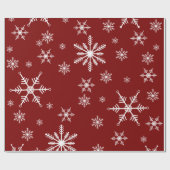 Weißer Schneeflocken auf rotem Muster Geschenkpapier (Flach)