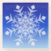 Weißer Schneeflocken auf sinkendem Schnee Glasuntersetzer (Vorderseite)