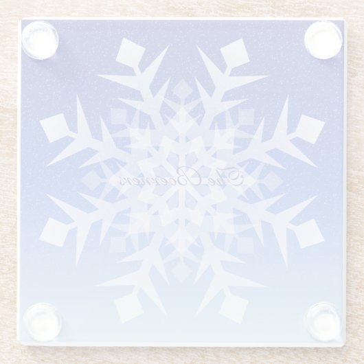 Weißer Schneeflocken auf sinkendem Schnee Glasuntersetzer (Rückseite)
