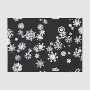 Weißer Schneeflocken aus Schwarzzwirn Seidenpapier
