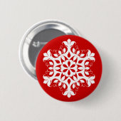 Weißer Schneeflocken Button (Vorne & Hinten)