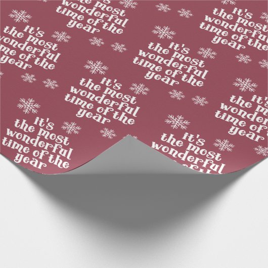 Weißer Schneeflocken Der schönste Zeittext auf Mar Geschenkpapier (Ecke)