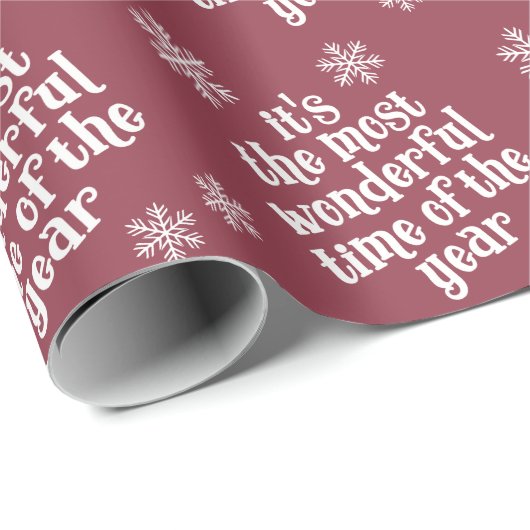 Weißer Schneeflocken Der schönste Zeittext auf Mar Geschenkpapier (Rolleneckpunkt)