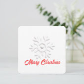 Weißer Schneeflocken Frohe Weihnachten (Stehend Vorderseite)