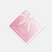 Weißer Schneeflocken im rosa Winter Brautparty Serviette (Ecke)