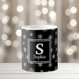 Weißer Schneeflocken Kaffeetasse