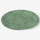 Weißer Schneeflocken Pappteller (Schrägansicht)