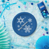 Weißer Schneeflocken Teller (Party)