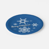 Weißer Schneeflocken Teller (Schrägansicht)