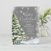 Weißer Schneeflocken Winter Onederland 1. Geburtst Einladung (Stehend Vorderseite)