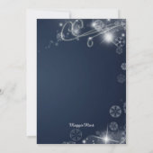 Weißer Schneeflocken Winterabend Probe Einladung (Rückseite)