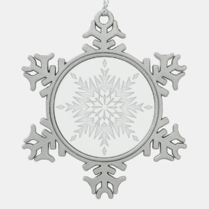 Weißer Schneeflocken-Zinndekoration Schneeflocken Zinn-Ornament