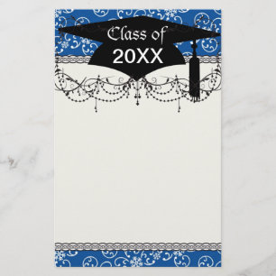 Weißer Schneeflockendamast auf winterblauen Abschl Briefpapier