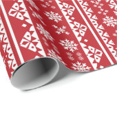 Weißer Schneeflockenmuster Geschenkpapier (Rolleneckpunkt)