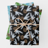 Weißer Schneekiefer mit Cones Geschenkpapier Set (Beispiel)