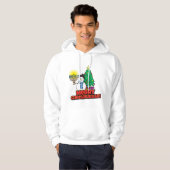 Weißer Schneemann mit Menorah Merry Chrismukkah Hoodie (Vorne ganz)