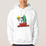 Weißer Schneemann mit Menorah Merry Chrismukkah Hoodie<br><div class="desc">Fun Schneemann mit einer Menorah mit einem Weihnachtsbaum - wünscht euch eine Merry Chrismukkah auf einem weißen Hoodie.</div>