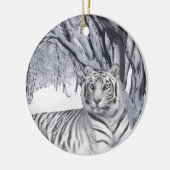 Weißer Schneeschlitter Keramikornament (Links)