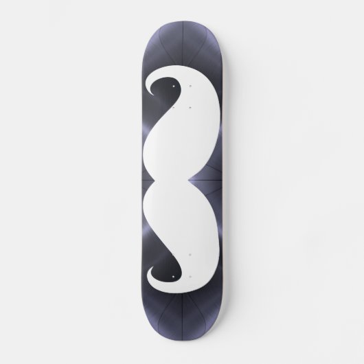 Weißer Schnurrbart 18 Skateboard (Vorderseite)