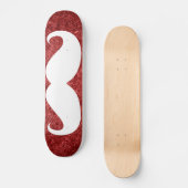 Weißer Schnurrbart 21 Skateboard (Vorderseite)