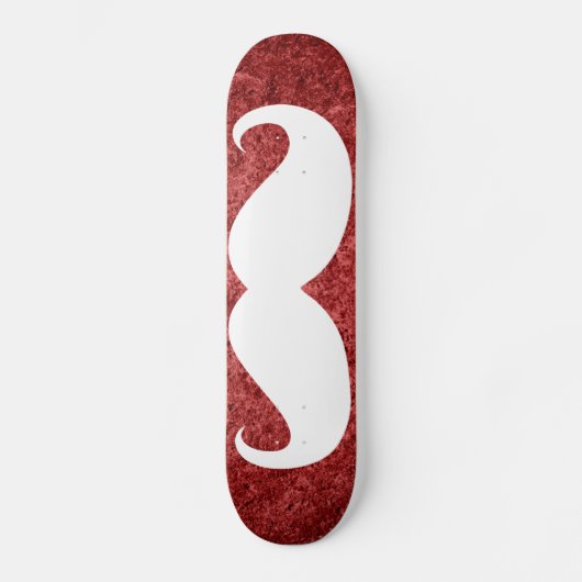 Weißer Schnurrbart 21 Skateboard (Vorderseite)