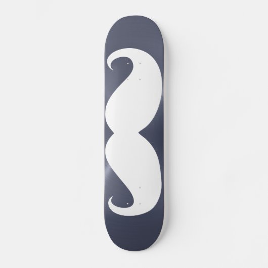 Weißer Schnurrbart 6 Skateboard (Vorderseite)