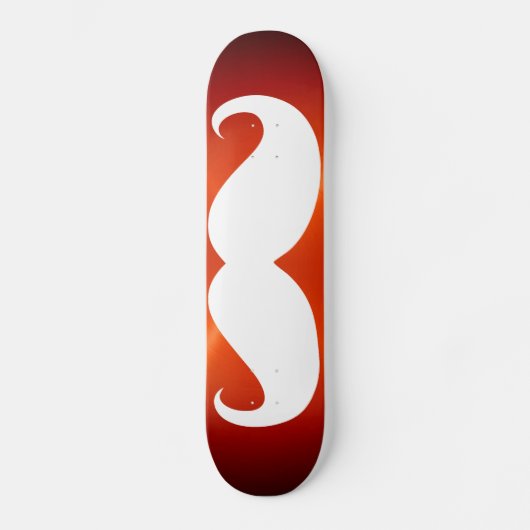 Weißer Schnurrbart 7 Skateboard (Vorderseite)