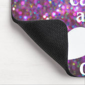 Weißer Schnurrbart mit lila und rosa Schein Mousepad (Ecke)