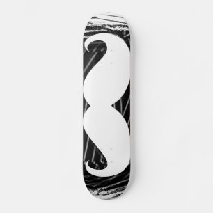 Weißer Schnurrbart Skateboard