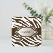 weißer Schokolade311-luxuriously Zebra 40&Fabulous Einladung (Stehend Vorderseite)