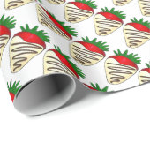 Weißer Schokolade Erdbeeren Valentinstag Berries Geschenkpapier (Rolleneckpunkt)