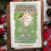 Weißer Schokolade Peppermint Martini Cocktail Reze Geschirrtuch