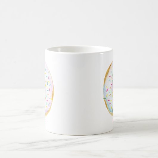 Weißer Schokolade Sprinkle Donut Kaffeetasse (Mittel)