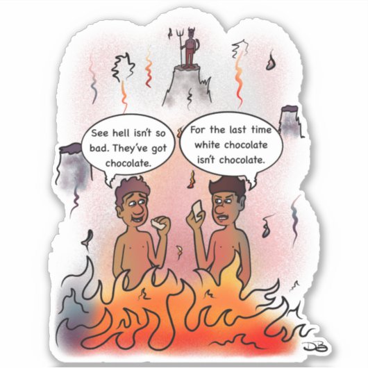 Weißer Schokoladenaufkleber Aufkleber (Vorderseite)