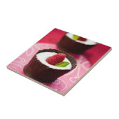 Weißer Schokoladencremenachtisch Fliese (Seite)