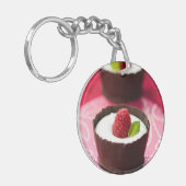 Weißer Schokoladencremenachtisch Schlüsselanhänger (Vorderseite links)