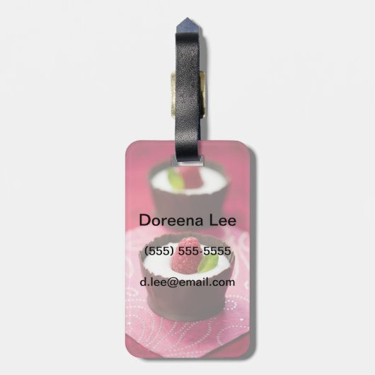 Weißer Schokoladenmousse Gepäckanhänger (Rückseite vertikal)