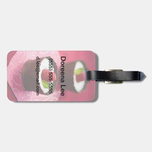 Weißer Schokoladenmousse Gepäckanhänger (Rückseite horizontal)