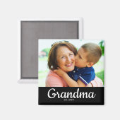 Weißer Schriftzug Established Grandma Magnet (Vorderseite/Rückseite)