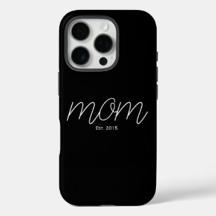 Weißer Schriftzug Established Mom Schwarz iPhone 16 Pro Hülle
