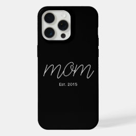 Weißer Schriftzug Established Mom Schwarz iPhone 15 Pro Max Hülle