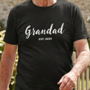 Weißer Schriftzug Großvater gegründet T-Shirt