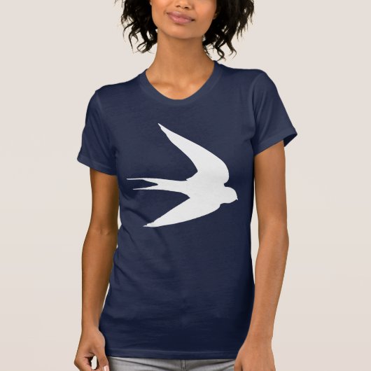Weißer Schwalben-Vogel im Flug T-Shirt (Vorderseite)