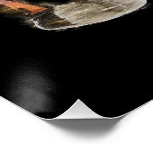 Weißer Schwan auf schwarzem Hintergrund Poster (Ecke)