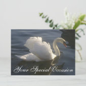 Weißer Schwan Einladung (Stehend Vorderseite)