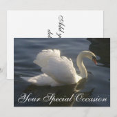 Weißer Schwan Einladung (Vorne/Hinten)
