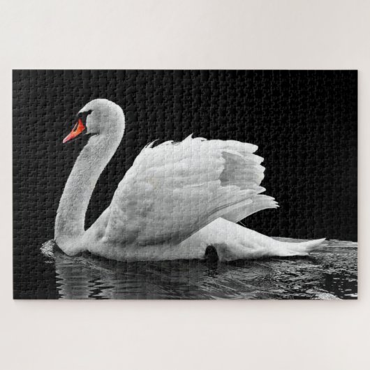Weißer Schwan im Wasser Puzzle (Horizontal)
