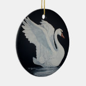Weißer Schwan Keramik Ornament (Rechts)